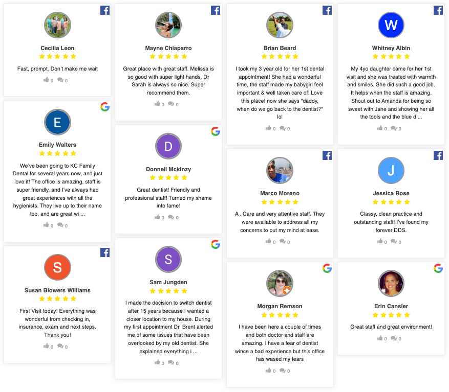 KC Family Dental Testimonials